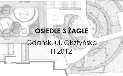 Projekt osiedle 3 Żagle - czarno-biały